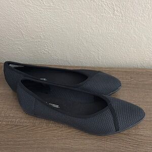 TOMS Women's Katie Knit Pointed Toe Flats, Black, Size 10, Slip On